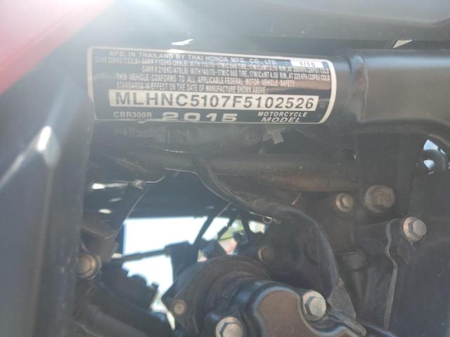 2015 HONDA CBR300 R MLHNC5107F5102526