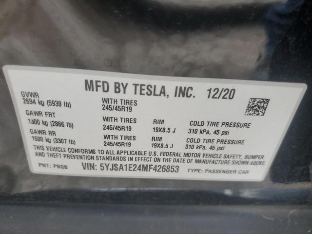 2021 TESLA MODEL S - 5YJSA1E24MF426853