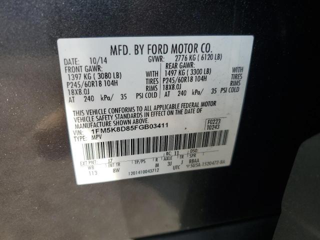 VIN 1FM5K8D85FGB03411 2015 Ford Explorer, Xlt no.13