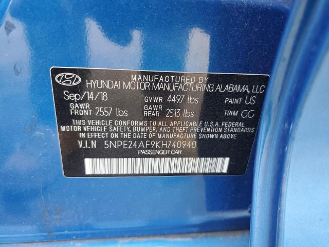 2019 HYUNDAI SONATA SE 5NPE24AF9KH740940  68167654