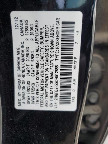 VIN 2HGFB2F88DH512685 2013 Honda Civic, EX no.12