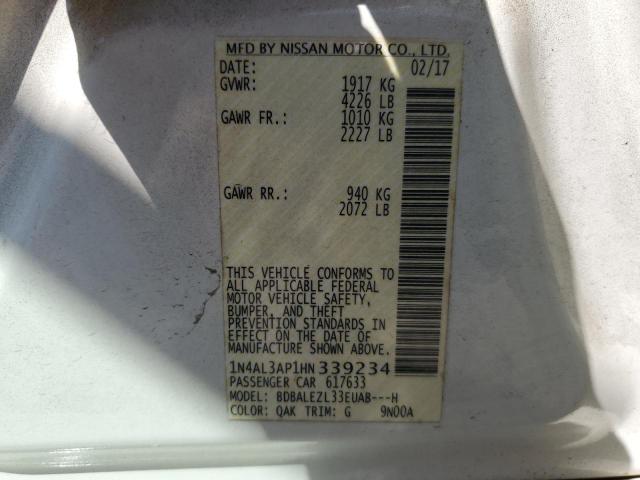 2017 NISSAN ALTIMA 2.5 - 1N4AL3AP1HN339234