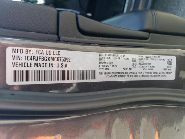 2021 JEEP GRAND CHER - 1C4RJFBGXMC675392