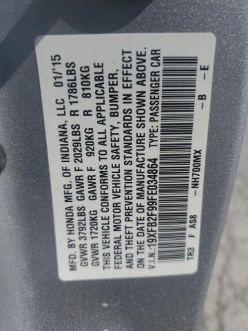 2015 HONDA CIVIC EXL - 19XFB2F99FE034864