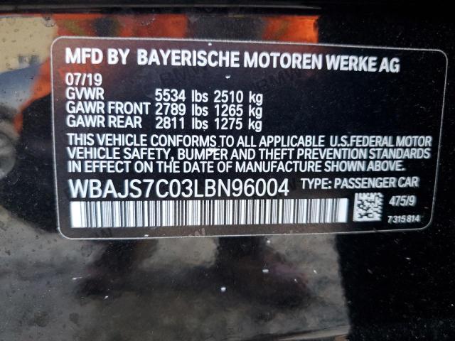 VIN WBAJS7C03LBN96004 2020 BMW 5 Series, M550XI no.12