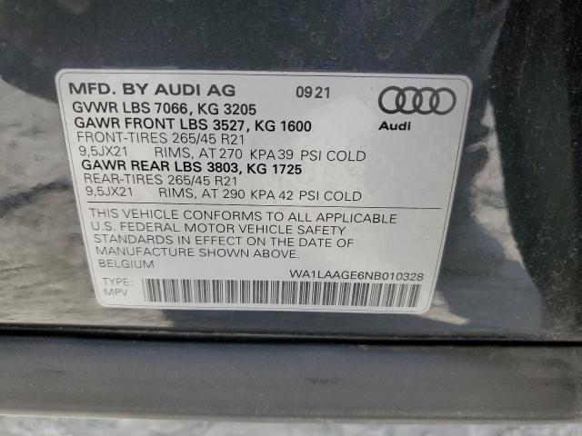 2022 AUDI E-TRON PRE - WA1LAAGE6NB010328