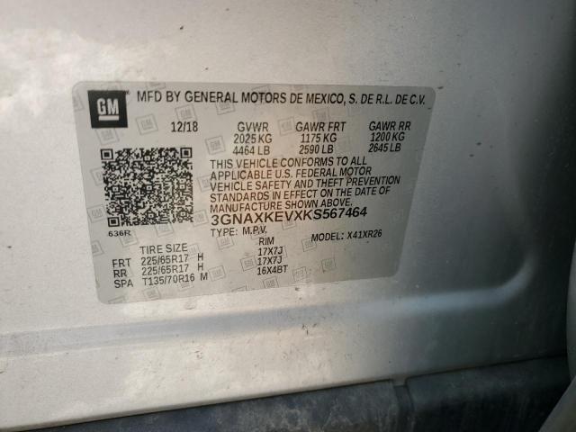 2019 CHEVROLET EQUINOX LT - 3GNAXKEVXKS567464