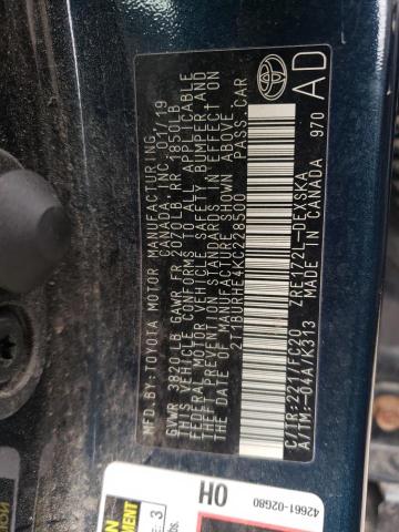 2019 TOYOTA COROLLA L - 2T1BURHE4KC228500