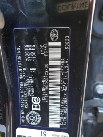 2019 TOYOTA CAMRY L - 4T1B11HK0KU723730