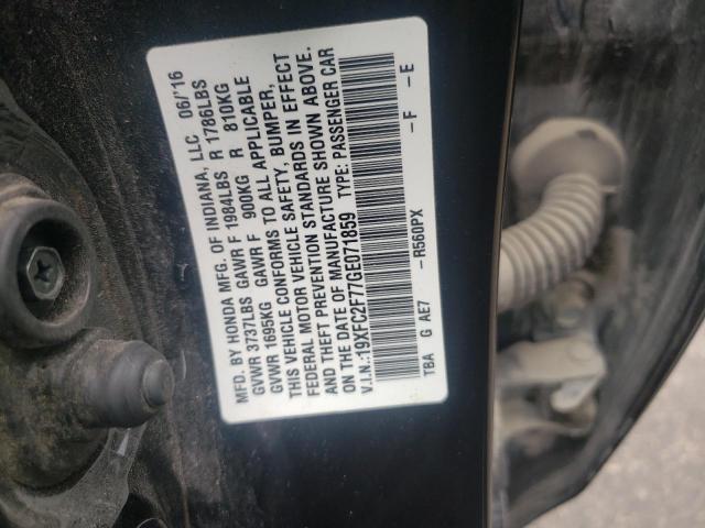 VIN 19XFC2F77GE071859 2016 Honda Civic, EX no.12