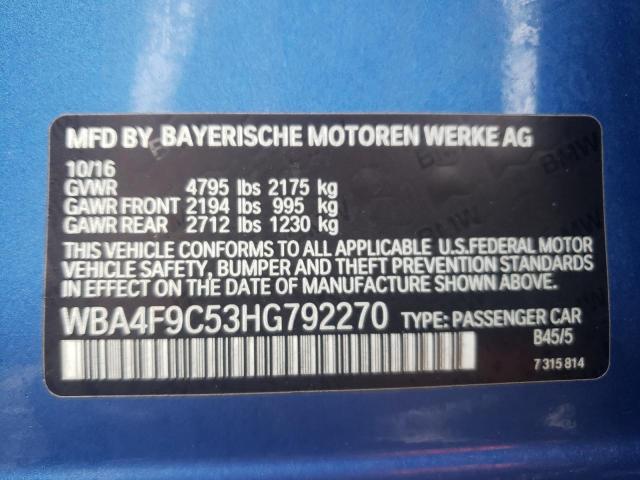 VIN WBA4F9C53HG792270 2017 BMW 4 Series, 430XI Gran... no.12