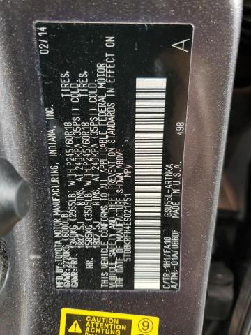 VIN 5TDBKRFH4ES021751 2014 Toyota Highlander, LE no.13