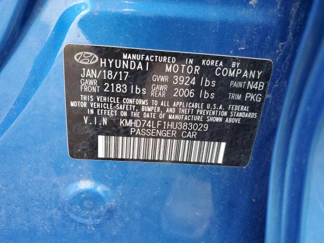 VIN KMHD74LF1HU383029 2017 Hyundai Elantra, SE no.12