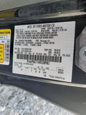 VIN 3FA6P0G71HR338985 2017 Ford Fusion, S no.12