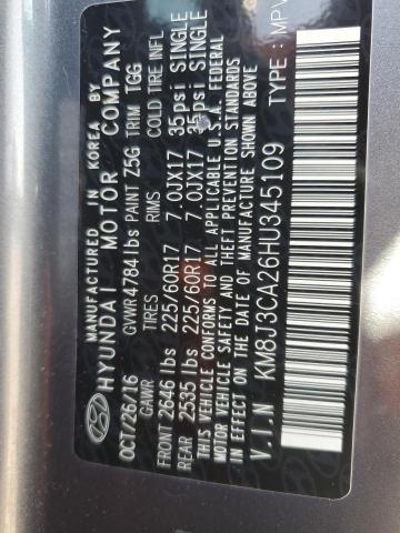 2017 HYUNDAI TUCSON LIM - KM8J3CA26HU345109