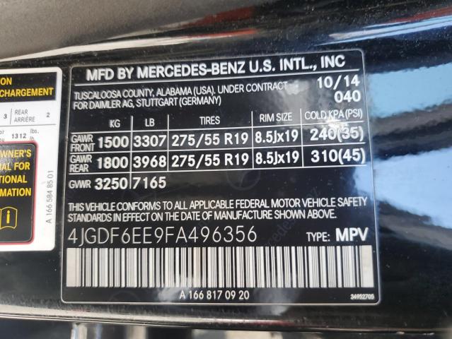 VIN 4JGDF6EE9FA496356 2015 Mercedes-Benz GL-Class, ... no.13