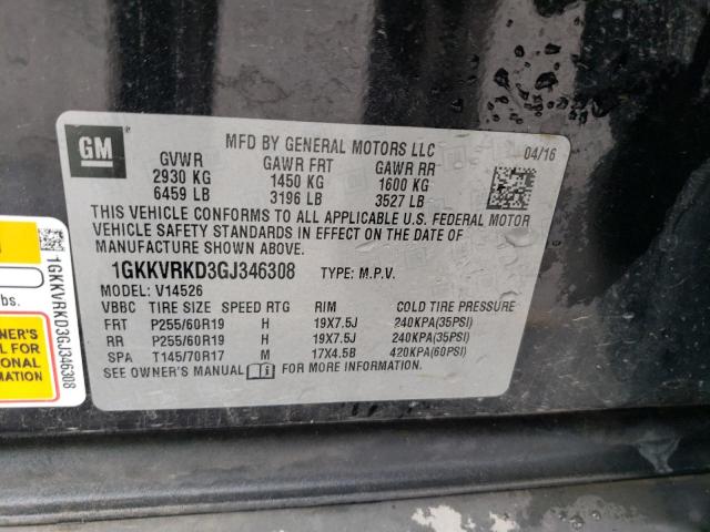 2016 GMC ACADIA SLT - 1GKKVRKD3GJ346308