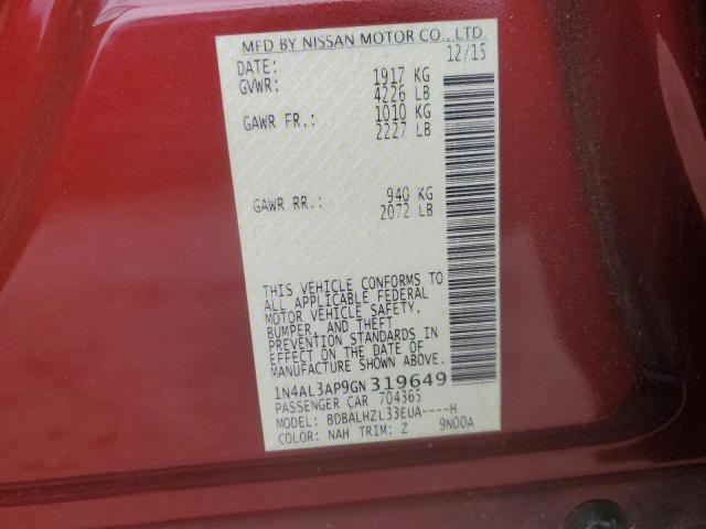 2016 NISSAN ALTIMA 2.5 - 1N4AL3AP9GN319649