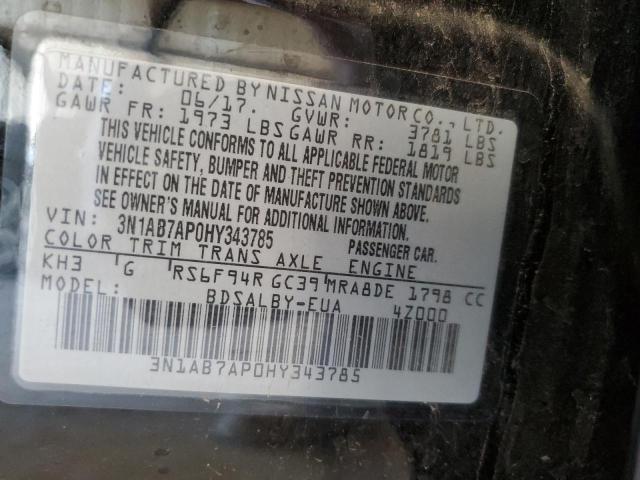 2017 NISSAN SENTRA S/S 3N1AB7AP0HY343785