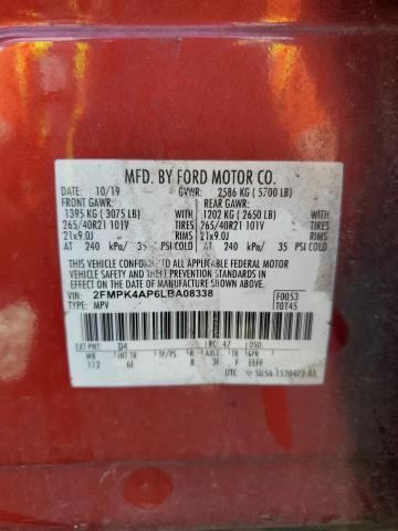 2020 FORD EDGE ST - 2FMPK4AP6LBA08338