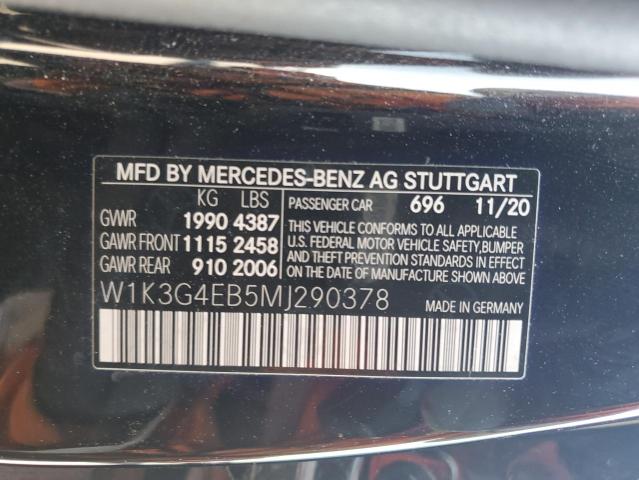 VIN W1K3G4EB5MJ290378 2021 Mercedes-Benz A-Class, 220 no.12