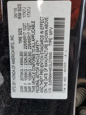 2016 HONDA CR-V SE - 5J6RM4H45GL075645