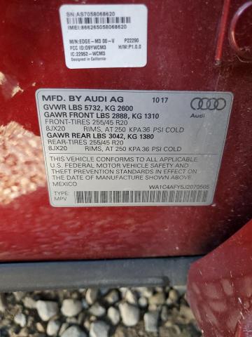 2018 AUDI SQ5 PRESTI WA1C4AFY5J2070565