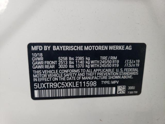 VIN 5UXTR9C5XKLE11598 2019 BMW X3, Xdrive30I no.14