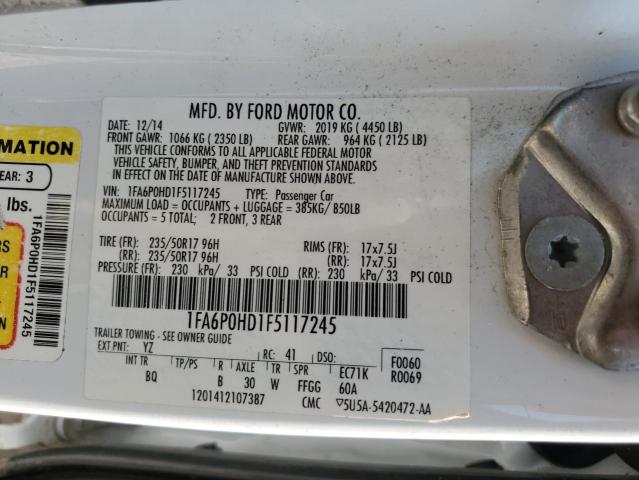 VIN 1FA6P0HD1F5117245 2015 Ford Fusion, SE no.12