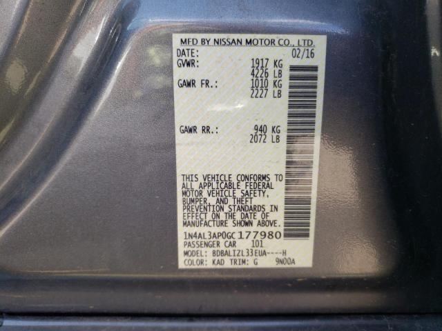 2016 NISSAN ALTIMA 2.5 - 1N4AL3AP0GC177980