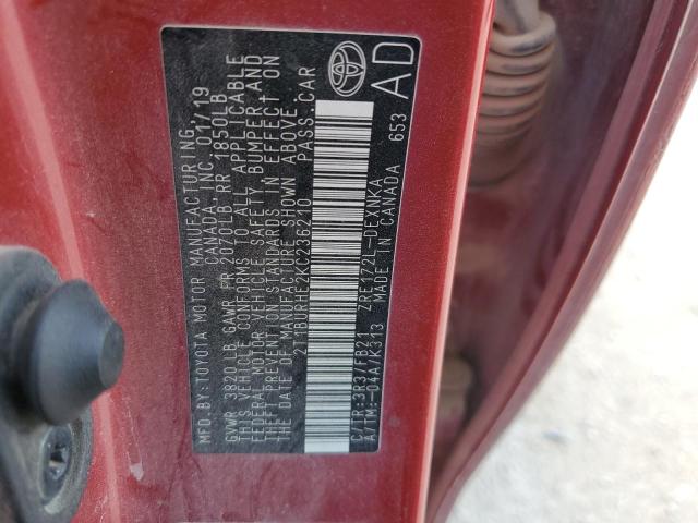 2019 TOYOTA COROLLA L - 2T1BURHE2KC236210