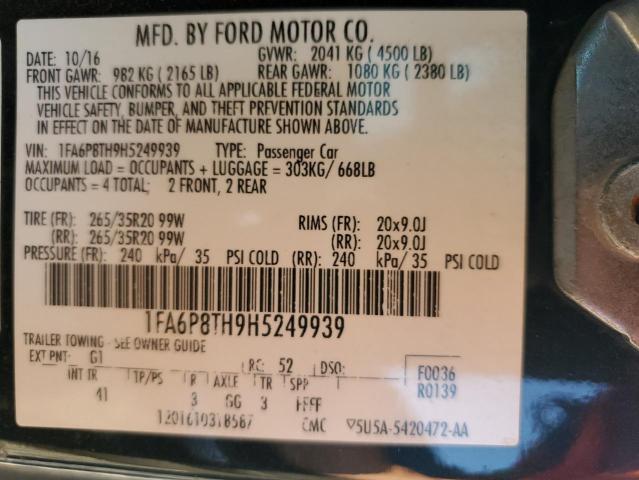2017 FORD MUSTANG - 1FA6P8TH9H5249939