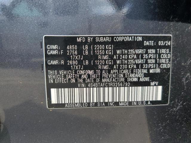 2024 SUBARU OUTBACK PR 4S4BTAFC1R3256792  68346624