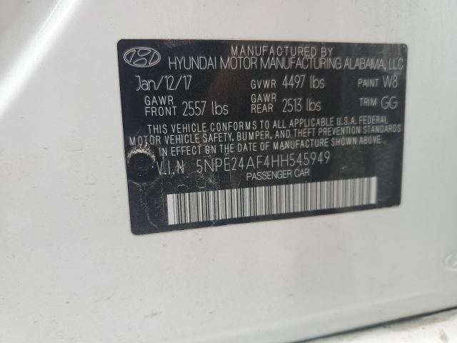 VIN 5NPE24AF4HH545949 2017 Hyundai Sonata, SE no.12