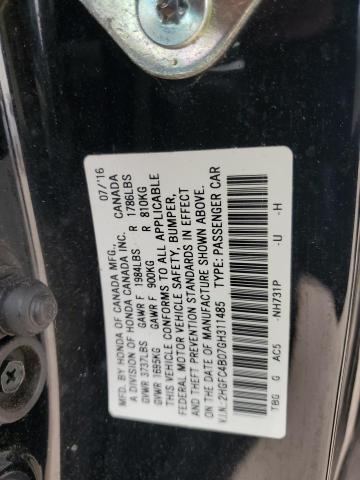2016 HONDA CIVIC LX - 2HGFC4B07GH311485