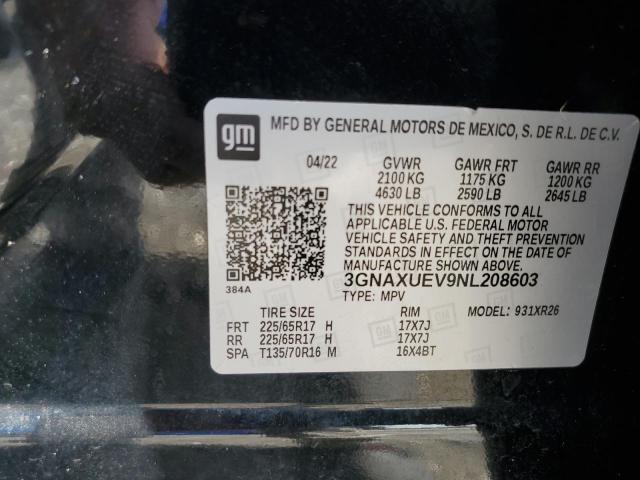 2022 CHEVROLET EQUINOX LT - 3GNAXUEV9NL208603