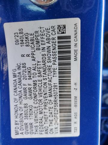 2024 HONDA CIVIC SPOR - 2HGFE2F58RH507281