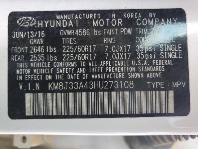 2017 HYUNDAI TUCSON LIM - KM8J33A43HU273108