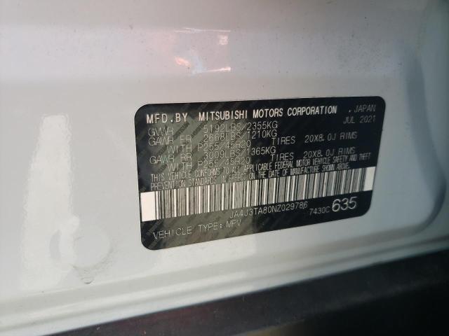 2022 MITSUBISHI OUTLANDER - JA4J3TA80NZ029786