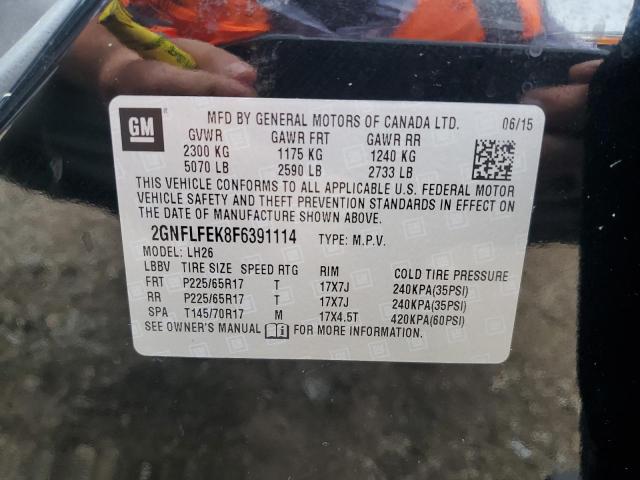 VIN 2GNFLFEK8F6391114 2015 Chevrolet Equinox, LT no.12