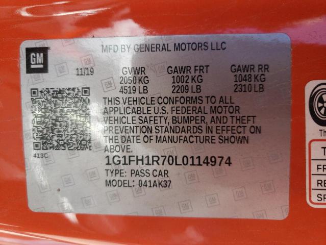 2020 CHEVROLET CAMARO SS - 1G1FH1R70L0114974