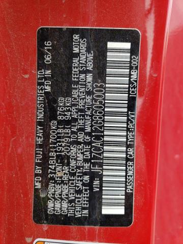 2016 SUBARU BRZ 2.0 LI JF1ZCAC12G8605003