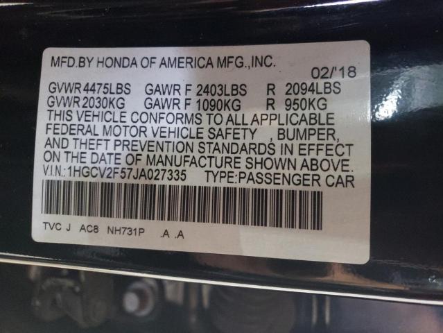 2018 HONDA ACCORD EXL 1HGCV2F57JA027335  68245304