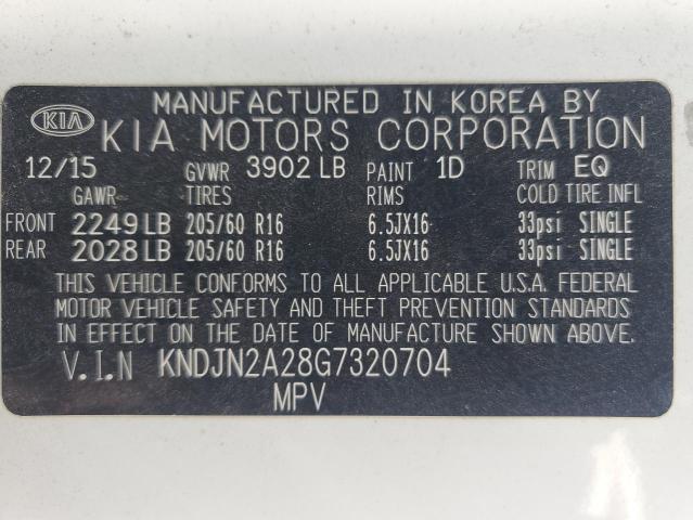 VIN KNDJN2A28G7320704 2016 KIA Soul no.14