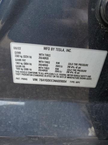 2022 TESLA MODEL Y - 7SAYGDEE3NA009004