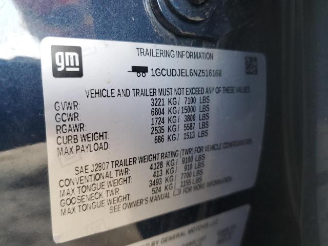 2022 CHEVROLET SILVERADO - 1GCUDJEL6NZ516168