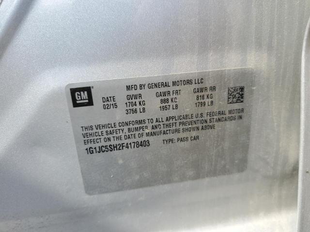 2015 CHEVROLET SONIC LT - 1G1JC5SH2F4178403