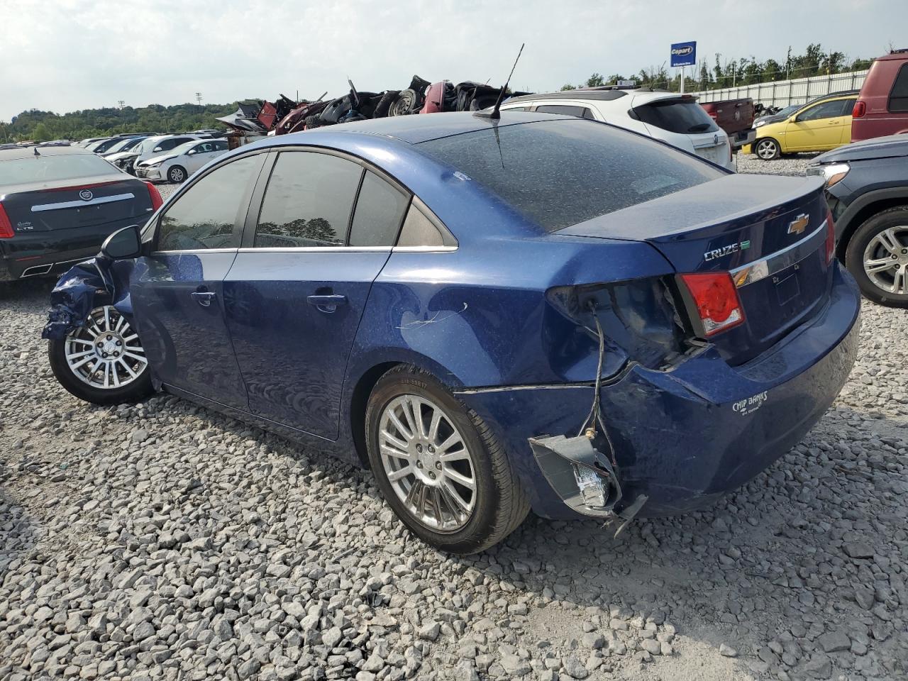 CHEVROLET CRUZE ECO 2012 blue sedan 4d gas 1G1PJ5SC9C7337481 photo #3