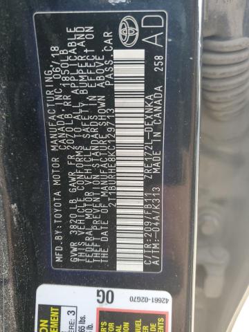 2019 TOYOTA COROLLA L - 2T1BURHE8KC129713