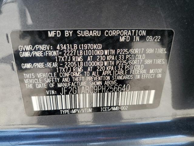 VIN JF2GTABC9PH256640 2023 Subaru Crosstrek no.14